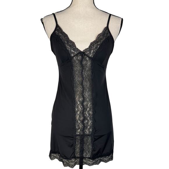 Victoria’s Secret Medium Slip Dress Nightie Satin Lace Stretch V-Neck Adjustable - Picture 1 of 12